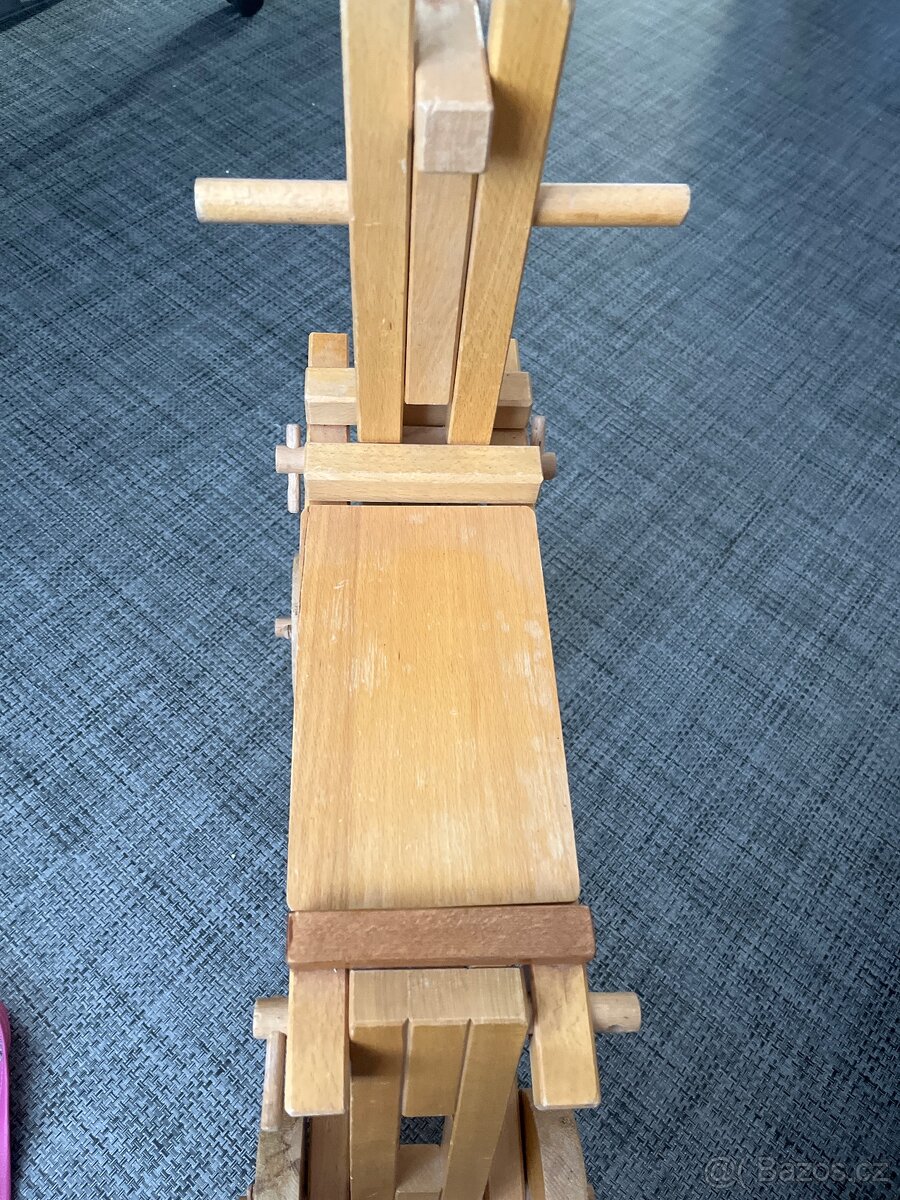 RETRO HRAČKA dřevěný jezdící skládací kůň - 5