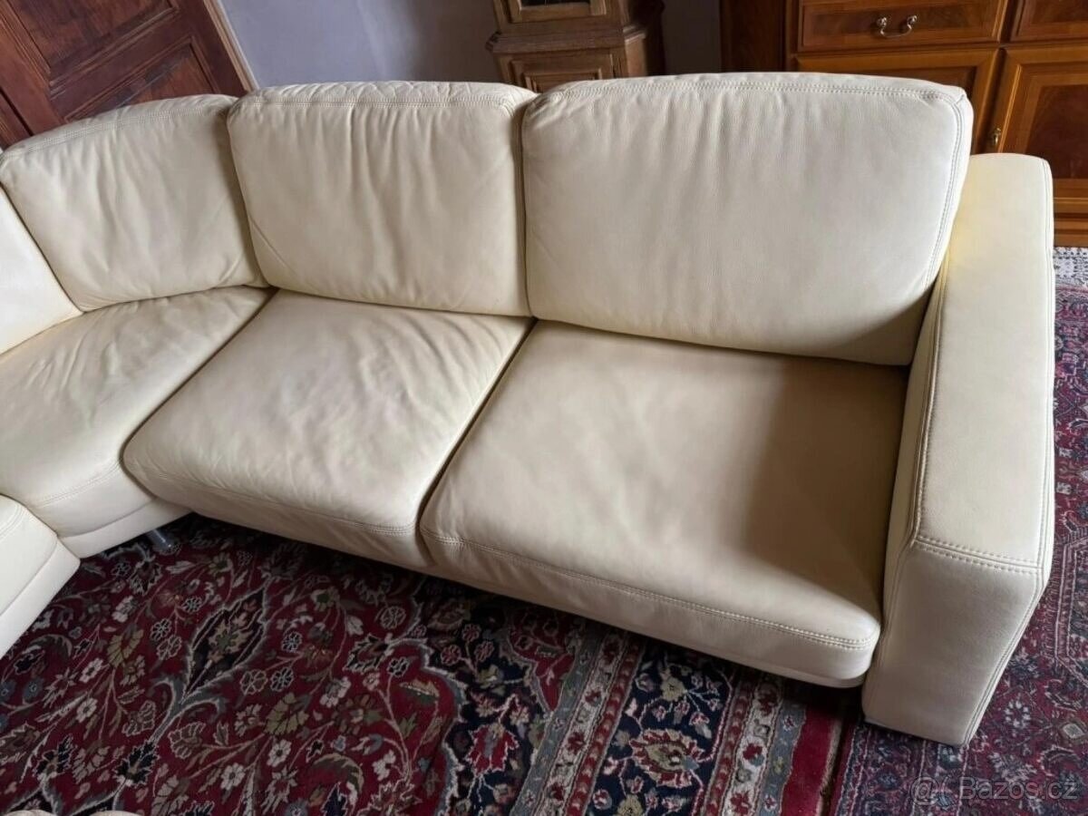 Luxusní moderní rohová kožená sedací souprava,3221 - 5