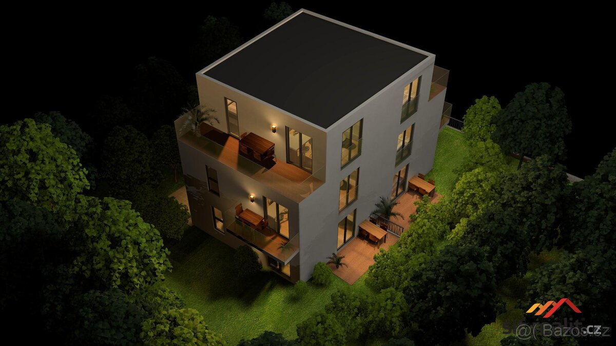 Novostavba byt 3+kk/2x terasa, 96m2, garážové stání, Praha 6 - 5