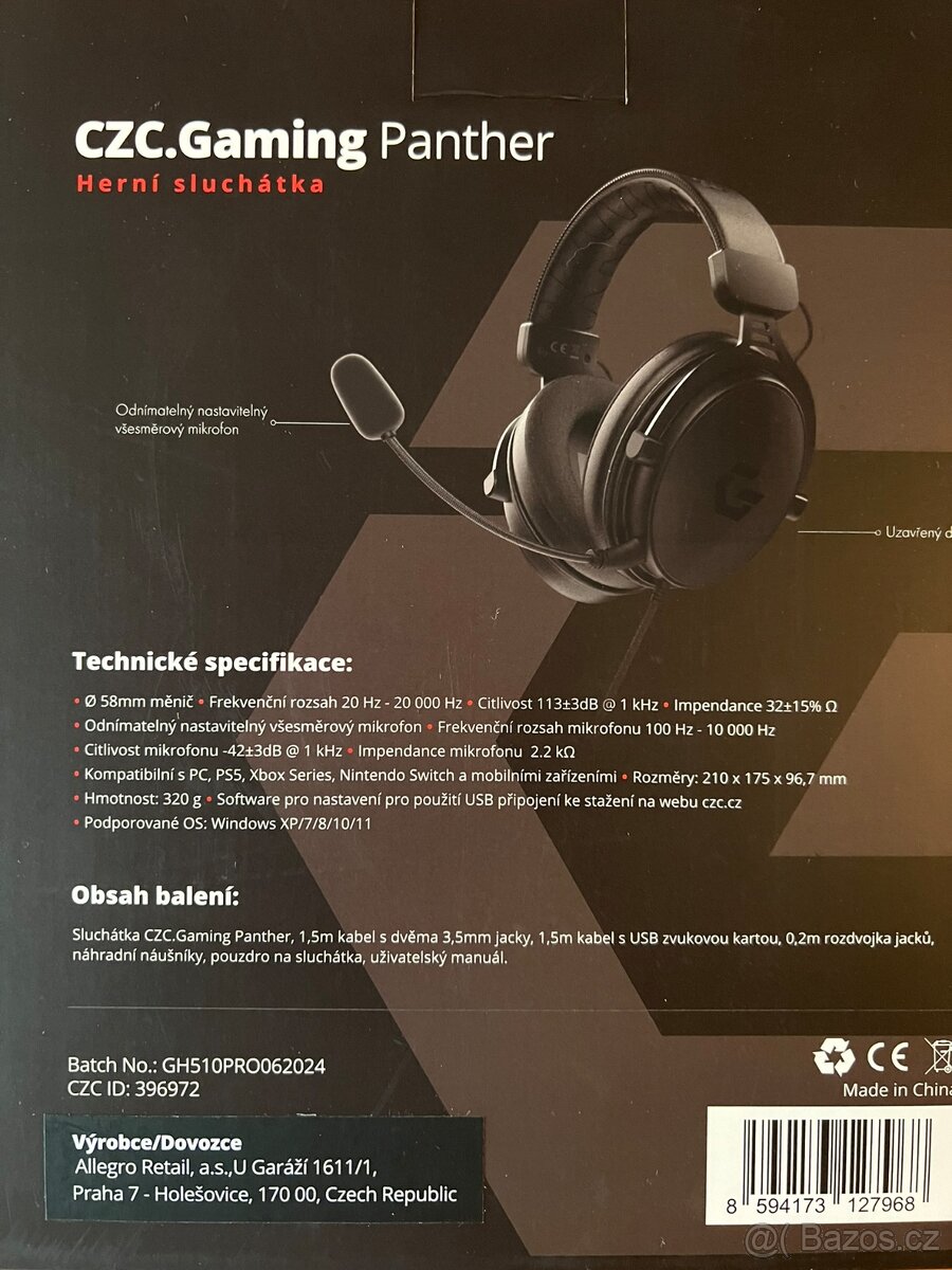 Herní sluchátka (nové, nerozbalené) CZC.Gaming Panther - 5