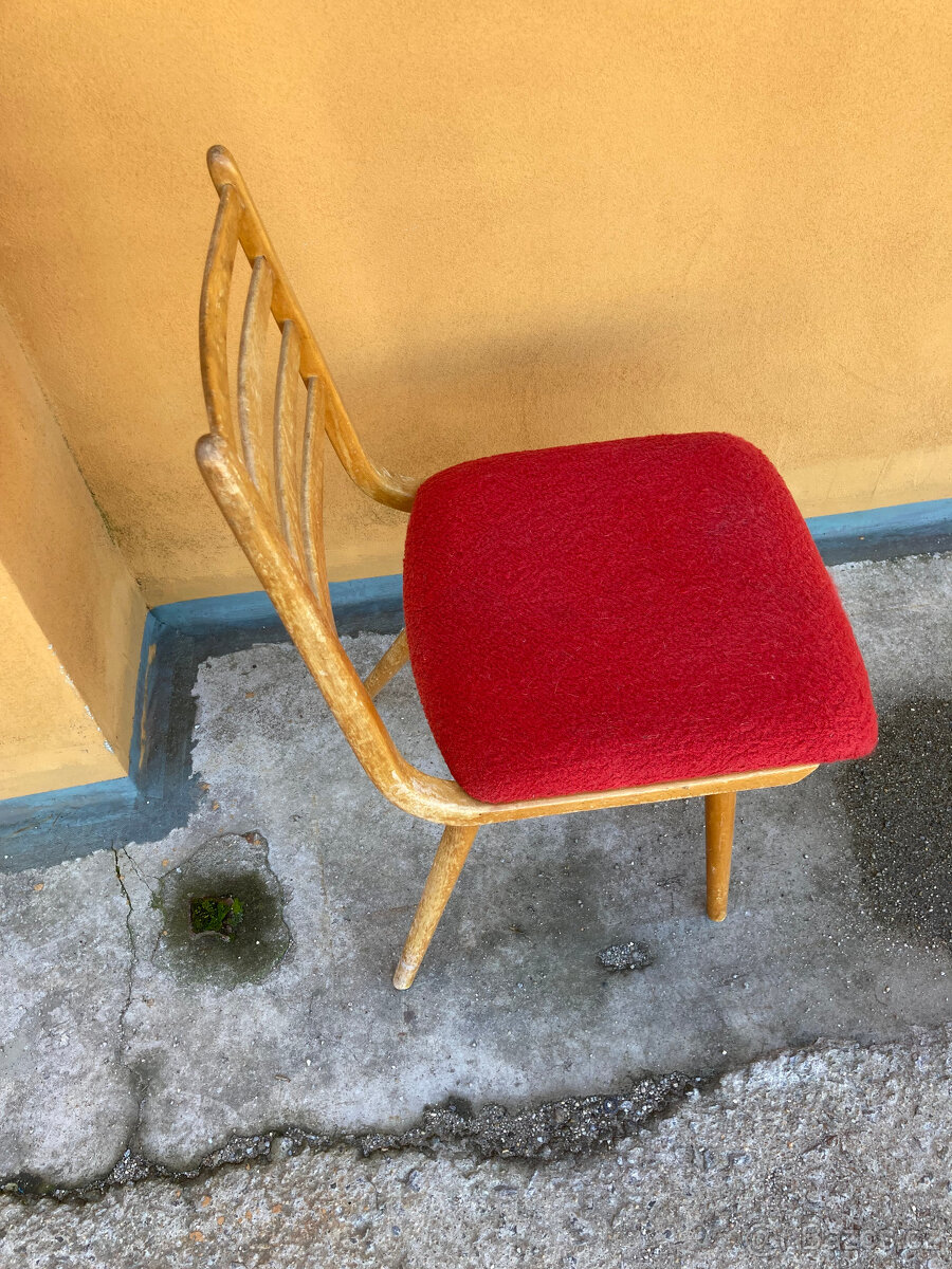 Židle dřevěná ohýbaná čalouněná látkou RETRO 500 kč - 5