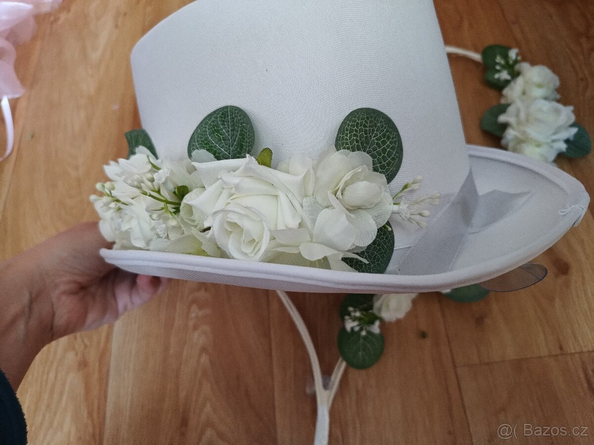 Svatební výzdoba na auta bílá eukalyptus - 5