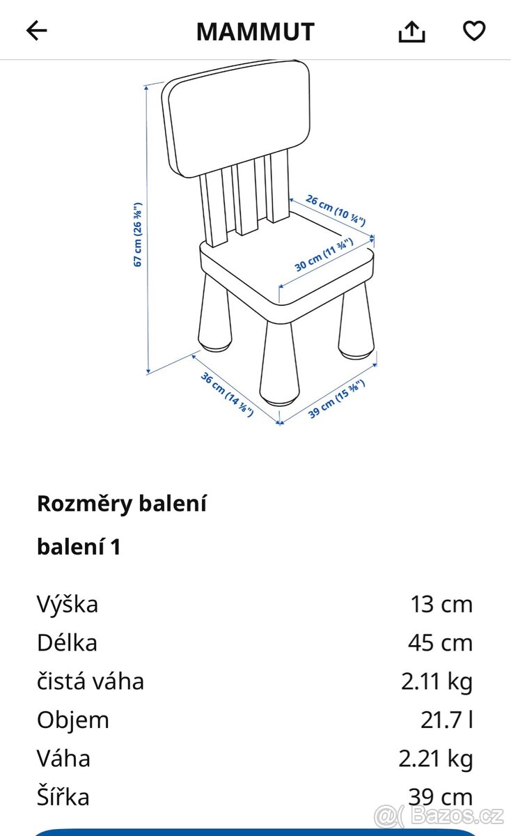 Dětský stolek a židle Mammut Ikea - 5