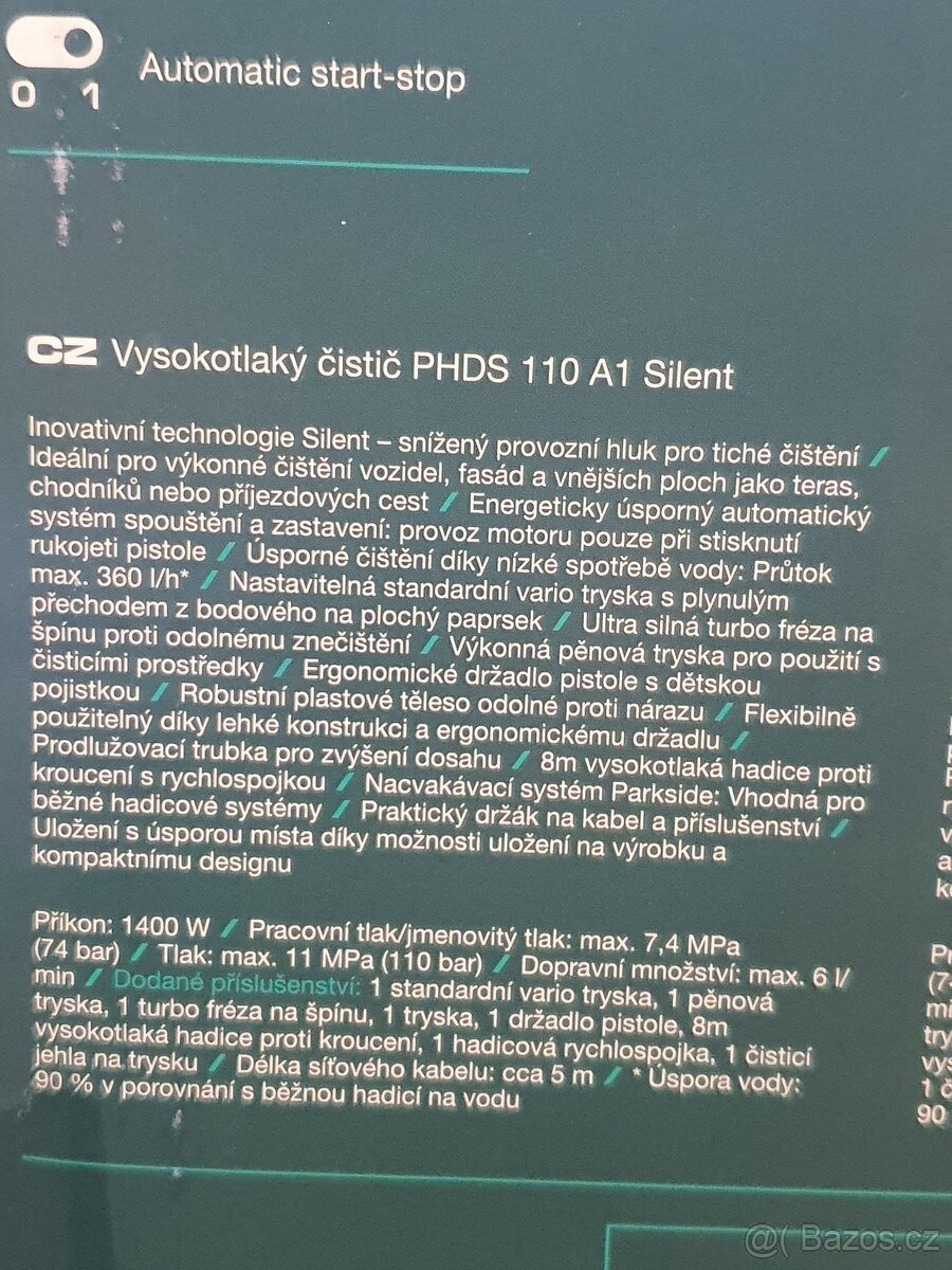 VAPKA Parkside, vysokotlaký čistič, nový - 5