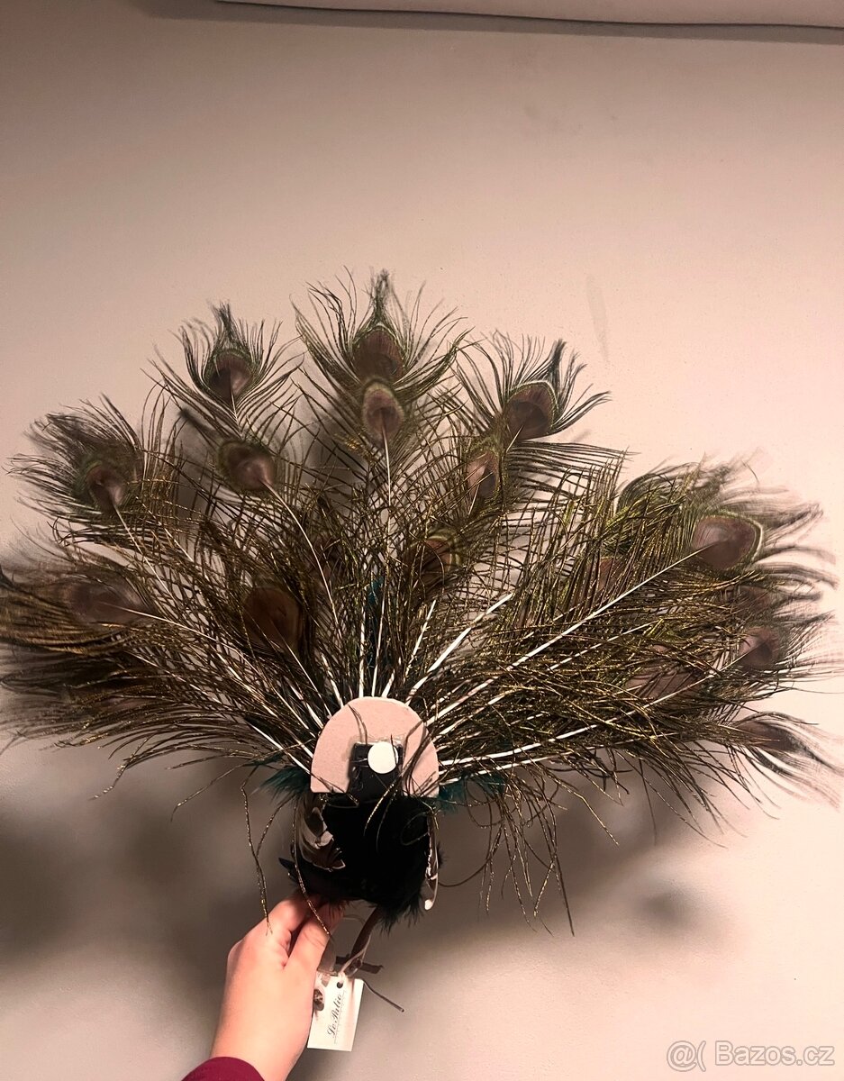 Dekorace páv s pravými pery goodwill - 5