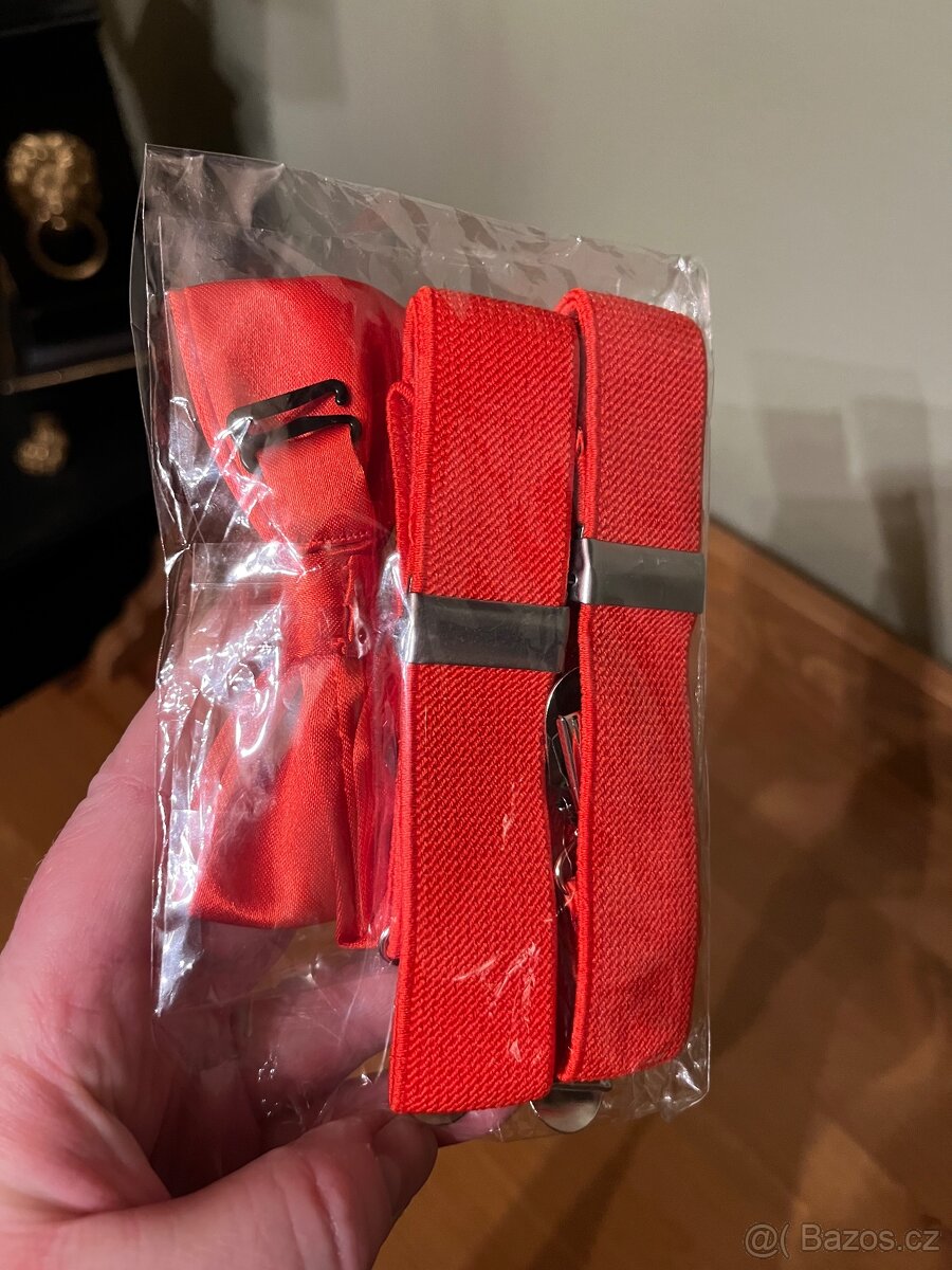 Nový dětský set kšandy (šle) a motýlek - 5