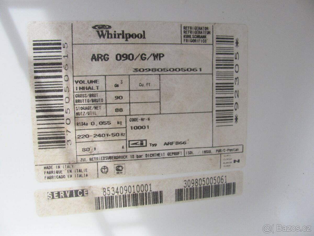 MINI LEDNICE WHIRLPOOL - 88L - A+ - 5