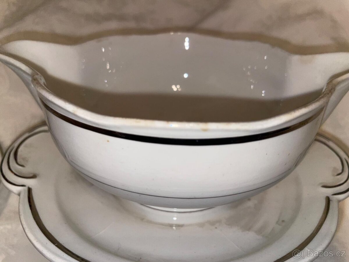Stará porcelánová slánka a omáčník - 5