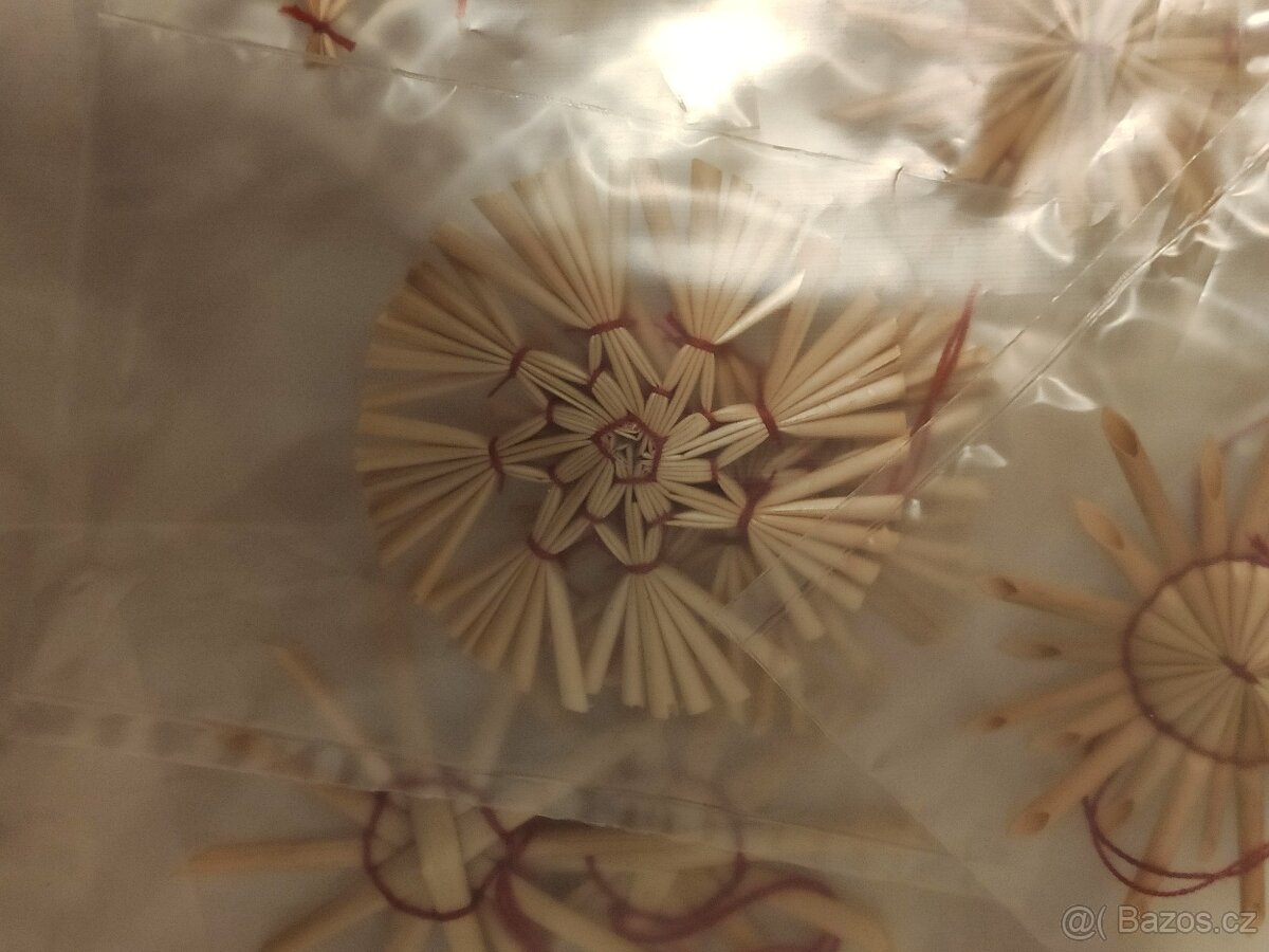 vánoční ozdoby slaměné balíček 14 ks 70,- Kč - 5