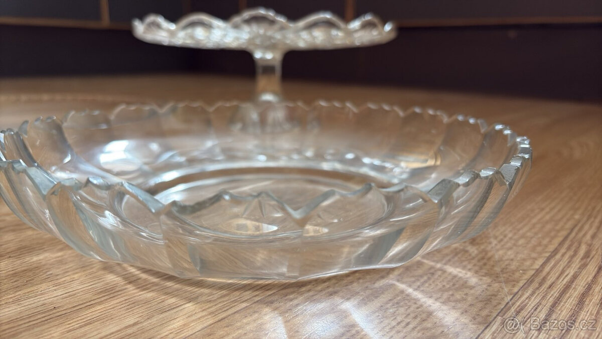 3 skleněné starožitné mísy velké - 5