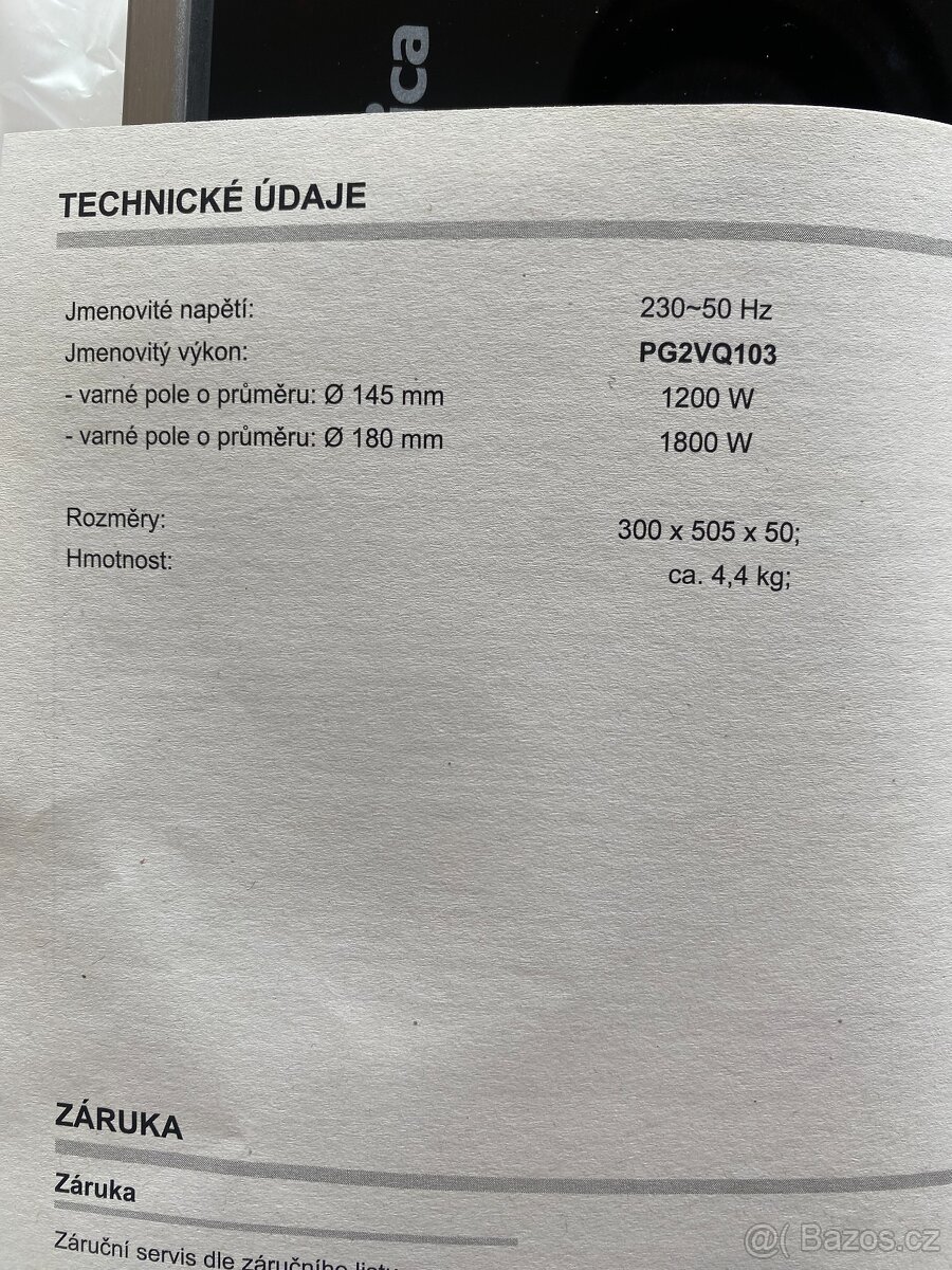 Sklokeramický 2 plotýnka - Nový - 5