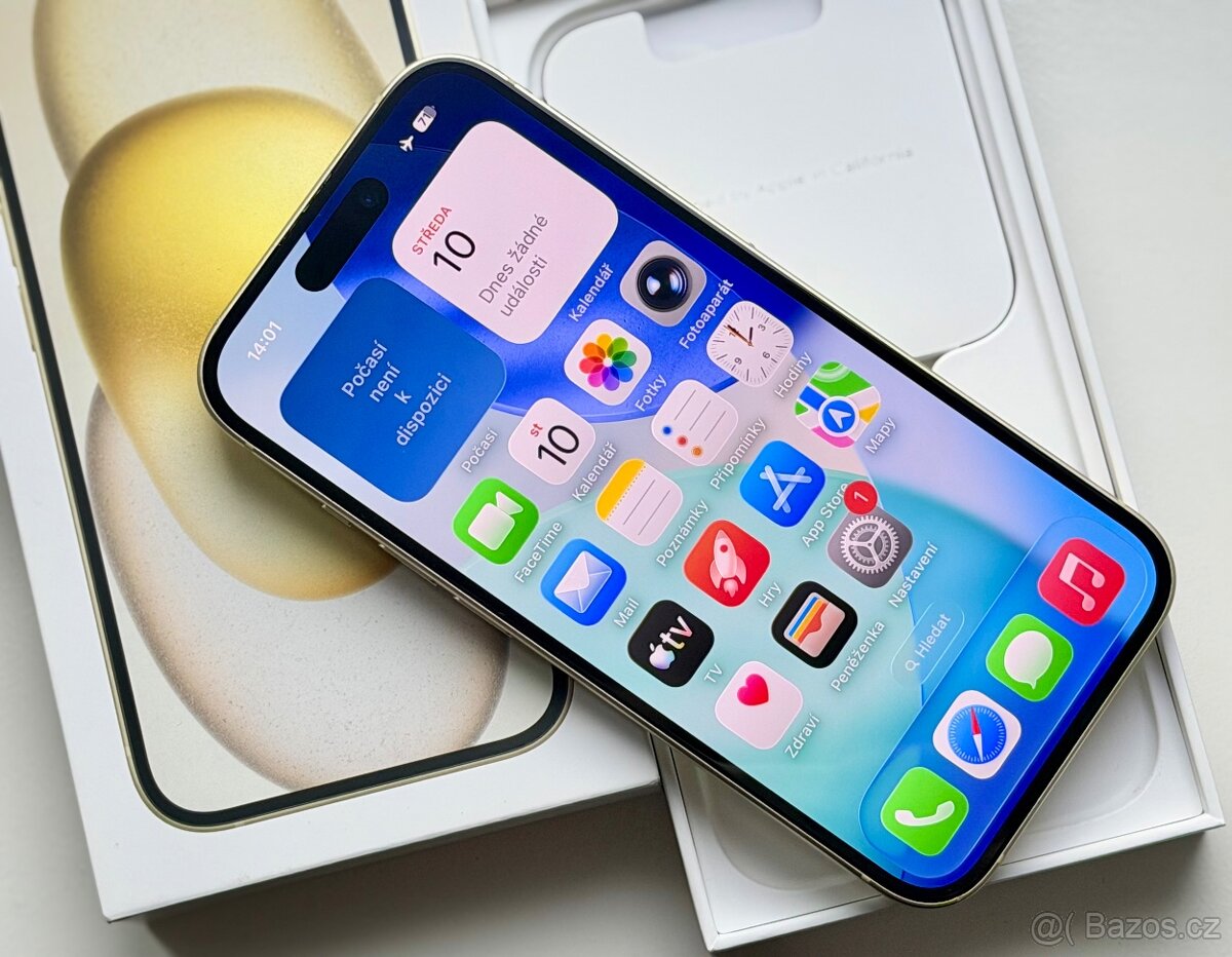 iPhone 15 Yellow BATERIE 100% TOP - 5