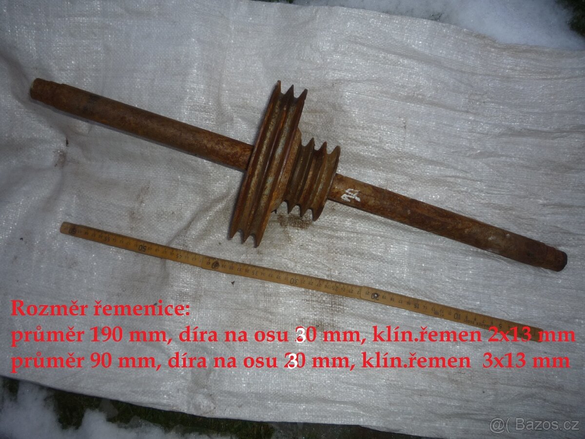 prodám různé hřídele, železné a dřevěné kolečka..... Železné - 5