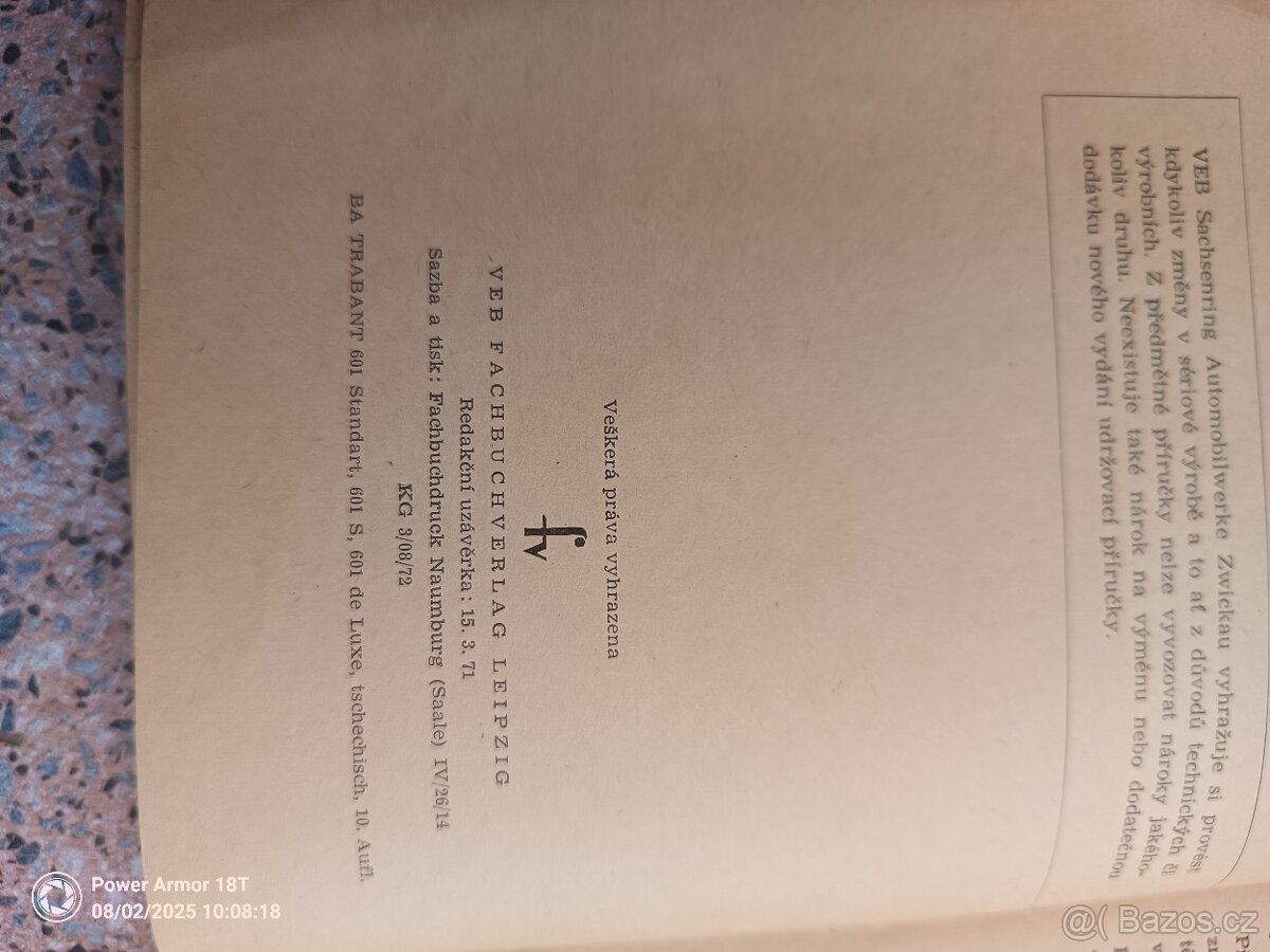 TRABANT 601 - DÍLENSKÁ PŘÍRUČKA - 5