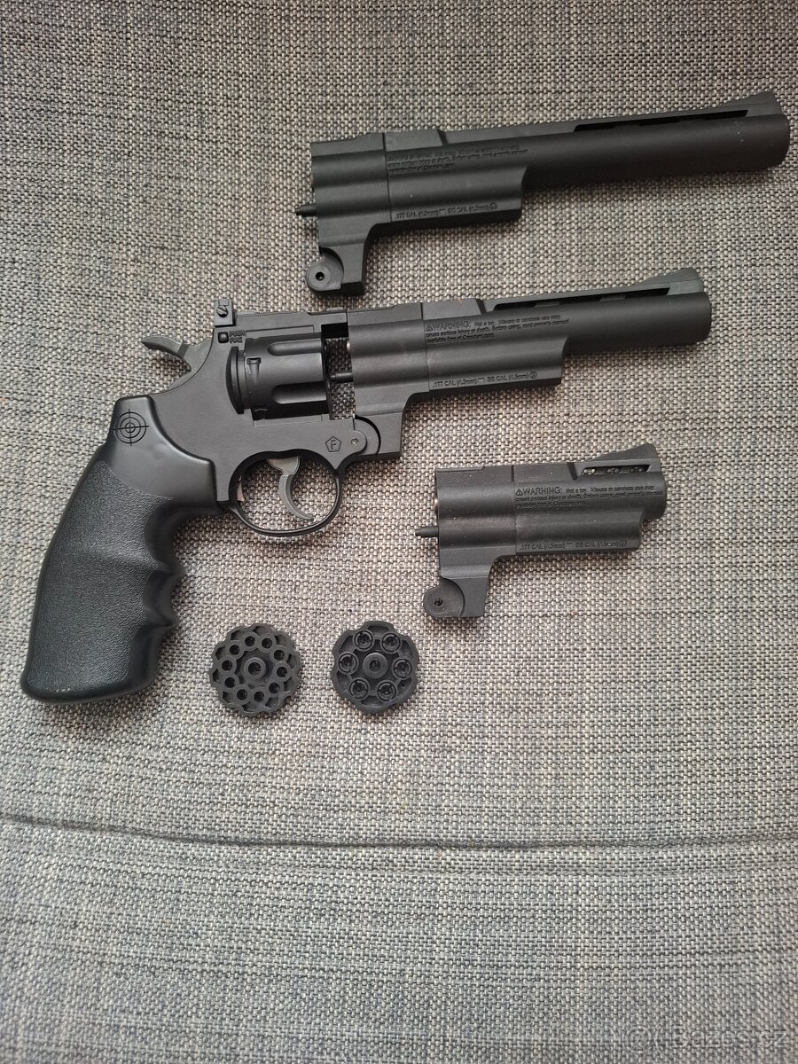 Crosman 44 – CO₂ vzduchový revolver 4,5 mm + 2 hlavně - 5