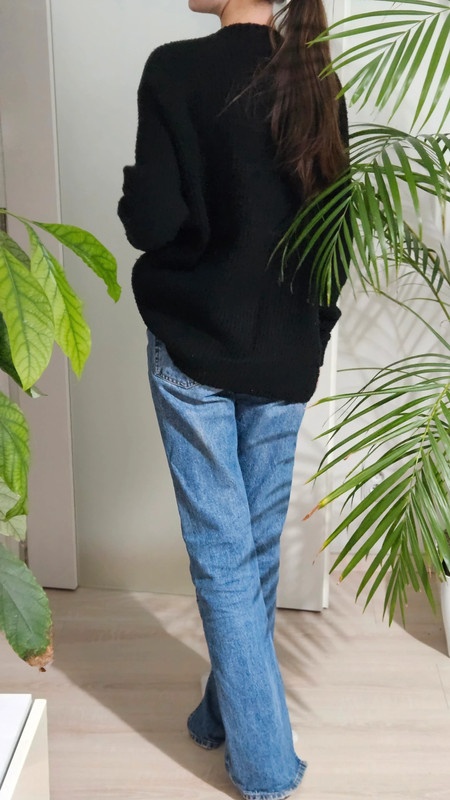 Černý svetr, kardigan vel s - 5