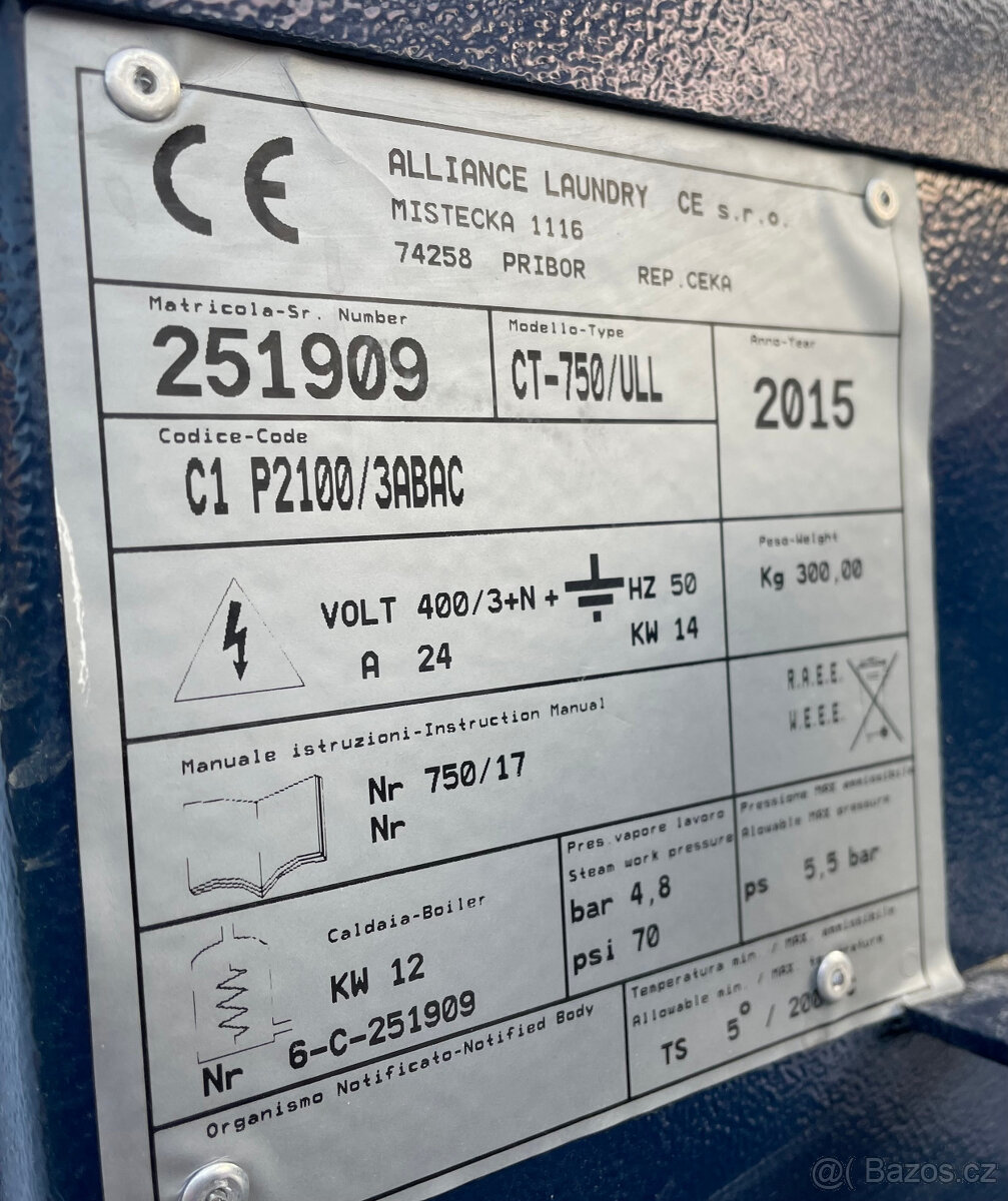 Parní žehlící lis Primus / Pony, model CT-750/ULL - 5