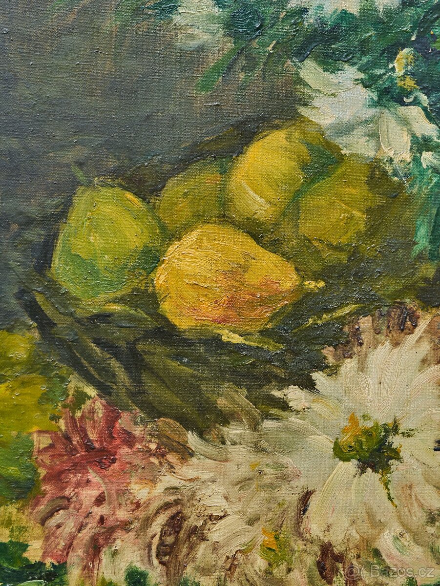 Velký obraz s květinovým zátiším, signováno - 5