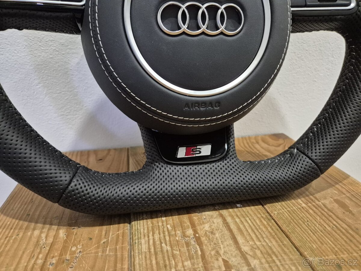AUDI VOLANT CELO-PERFOROVANY - BIELE PREŠIVANIE - 5