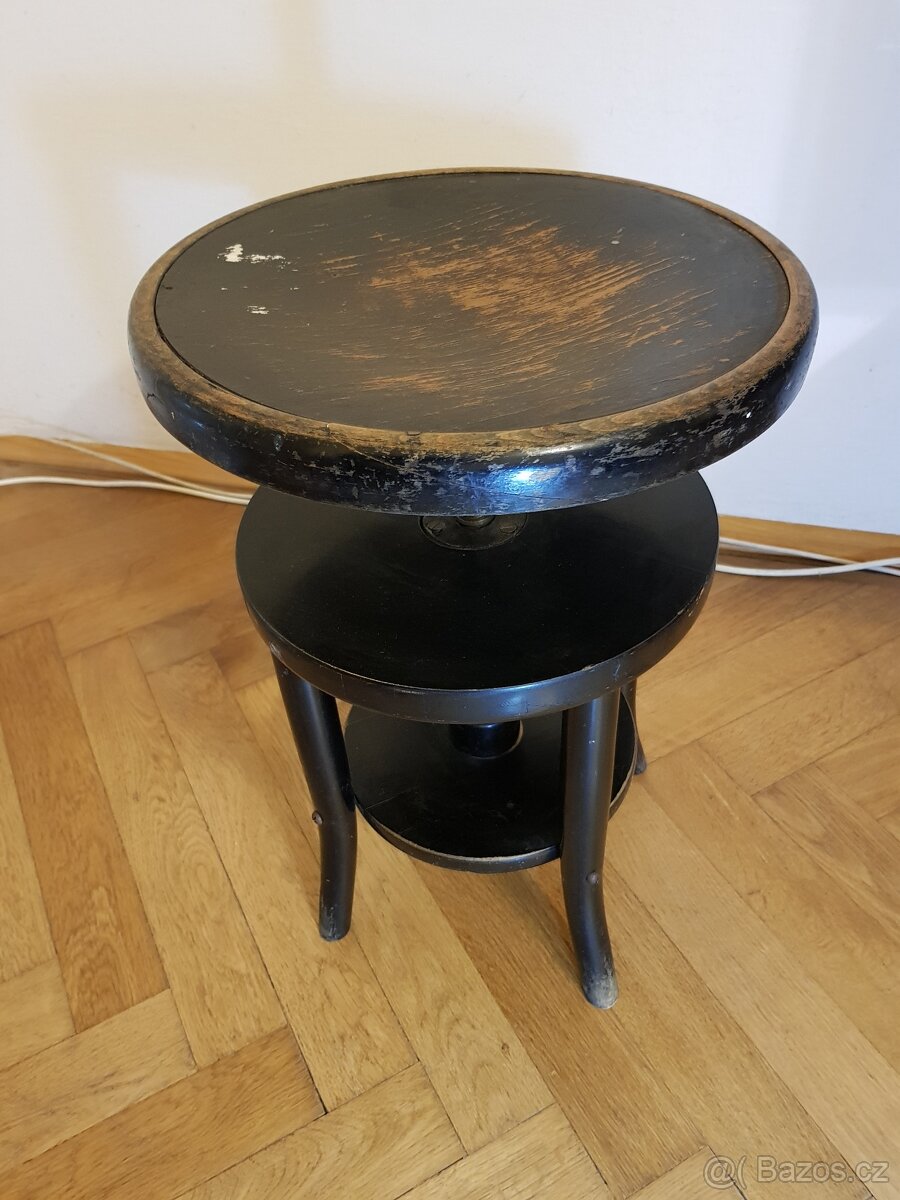 Starožitná točící židle k pianu THONET /č2/ - 5