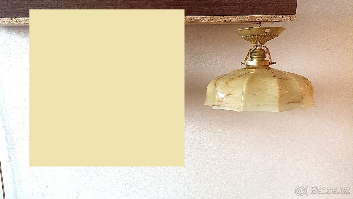 Repasovaný stropní mosazný lustr - 5