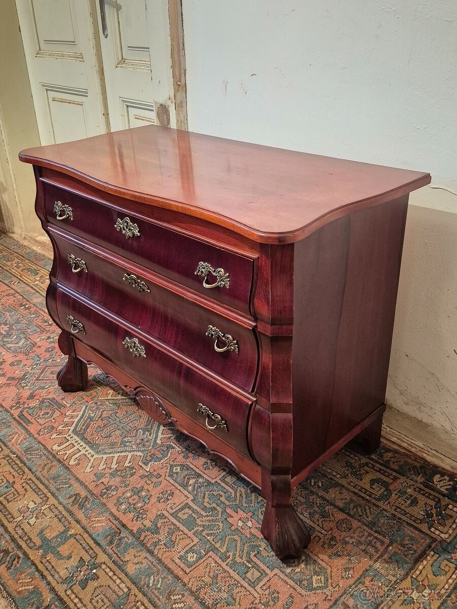 Komoda - barokni styl - břichatka - větší model - mahagon - 5