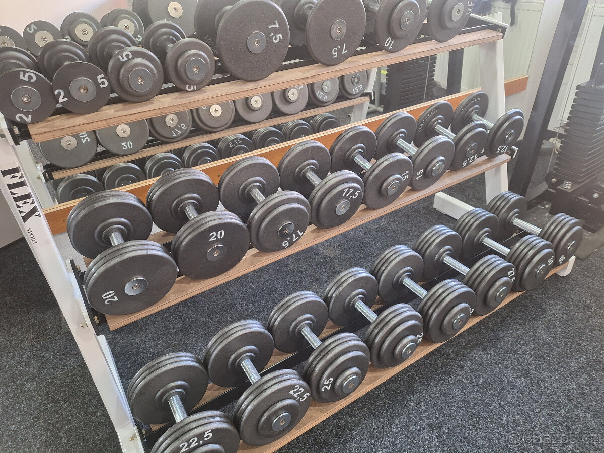 Profi pevné jednoruční činky 2,5-100kg NOVÉ - 5