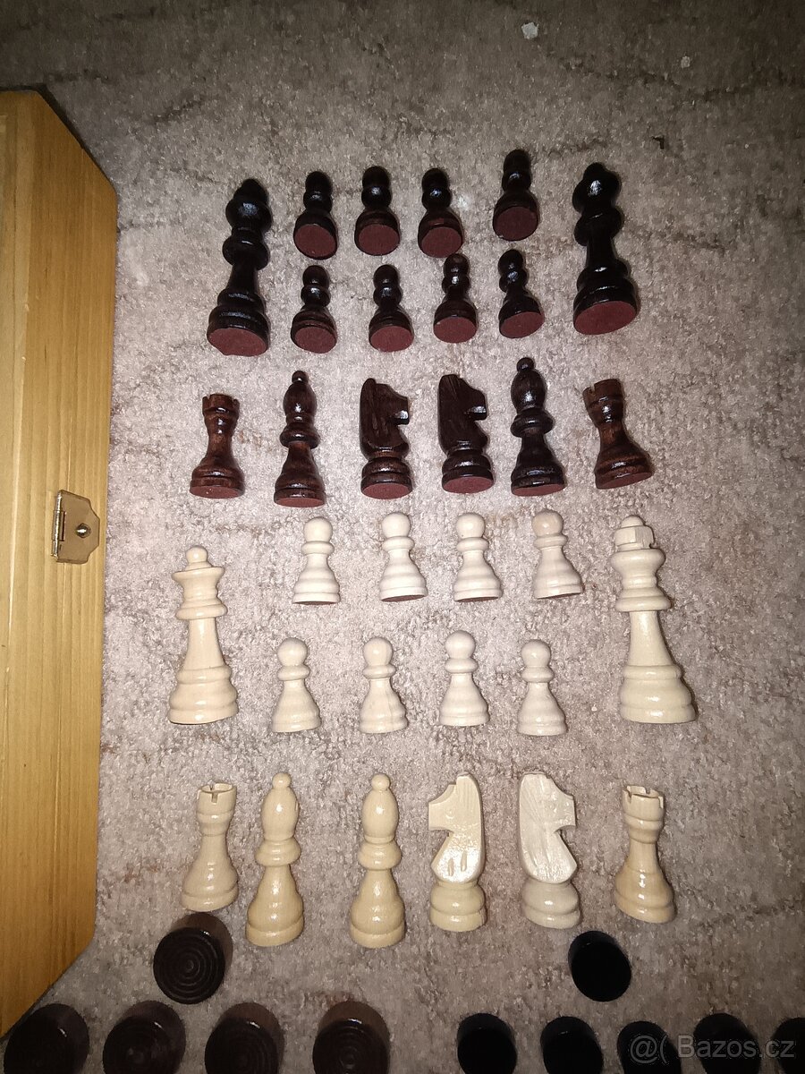 Dřevěná sada her – Backgammon & Mlýn + návody+šachy - 5