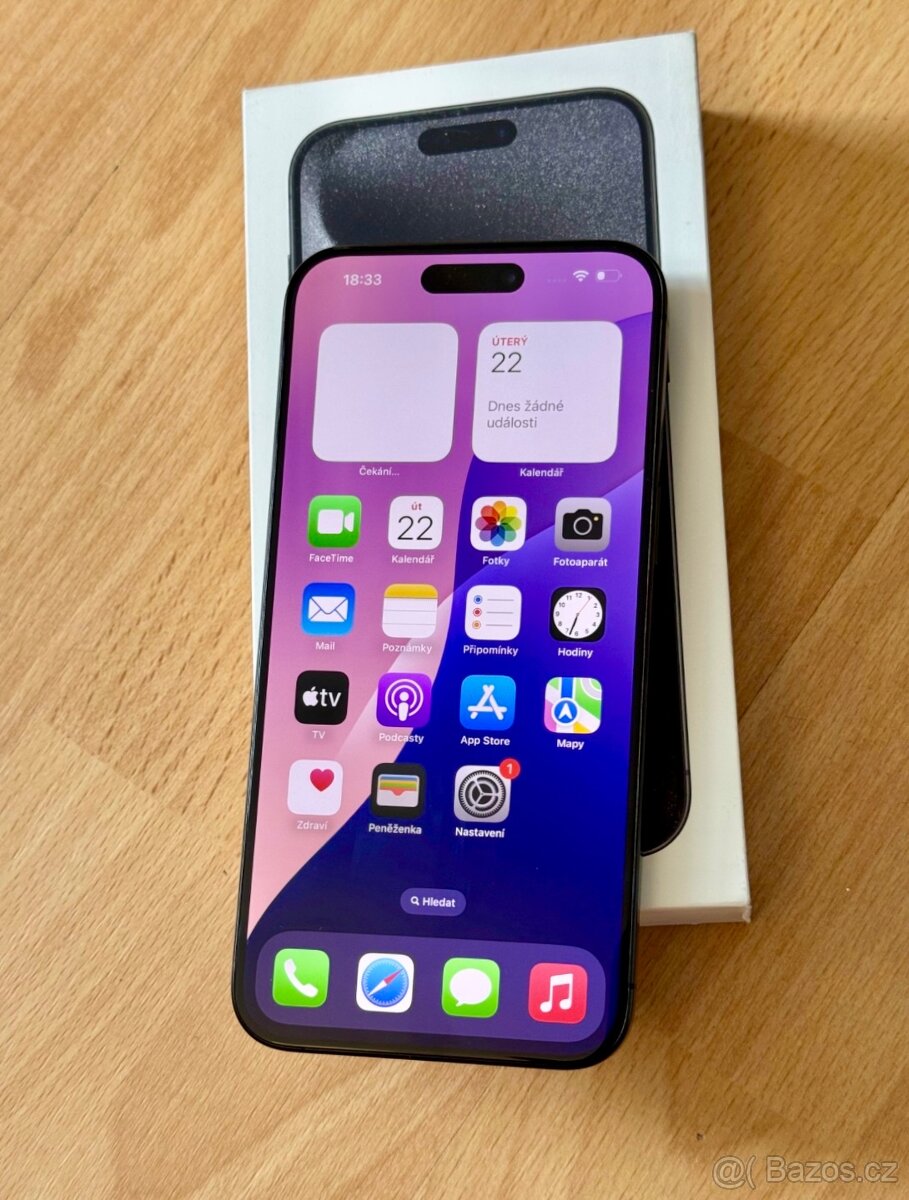 iPhone 15 Pro Max Černý Titan BATERIE 100% TOP - 5