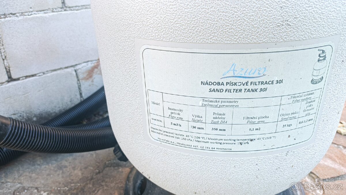 Písková filtrace 30 l AZURO - 5