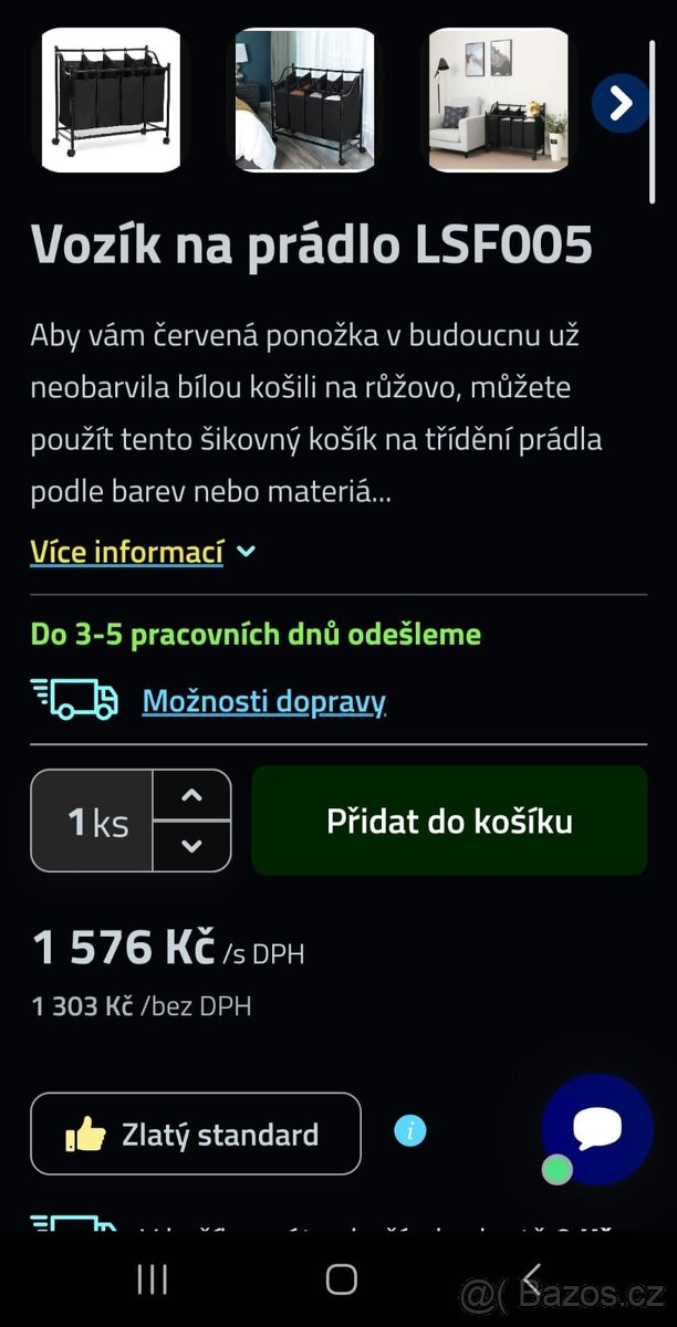 Nový mobilní koš na prádlo nebo hračky - 5