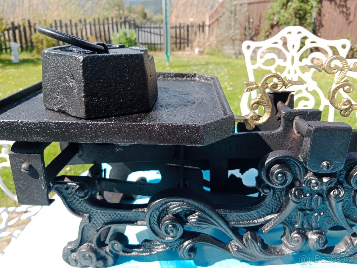 Váhy kupecké, černé, secesní - 5