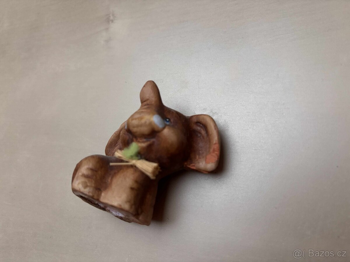 sošky zvířátek - sloni, labuť, kočka (různé materiály) - 5