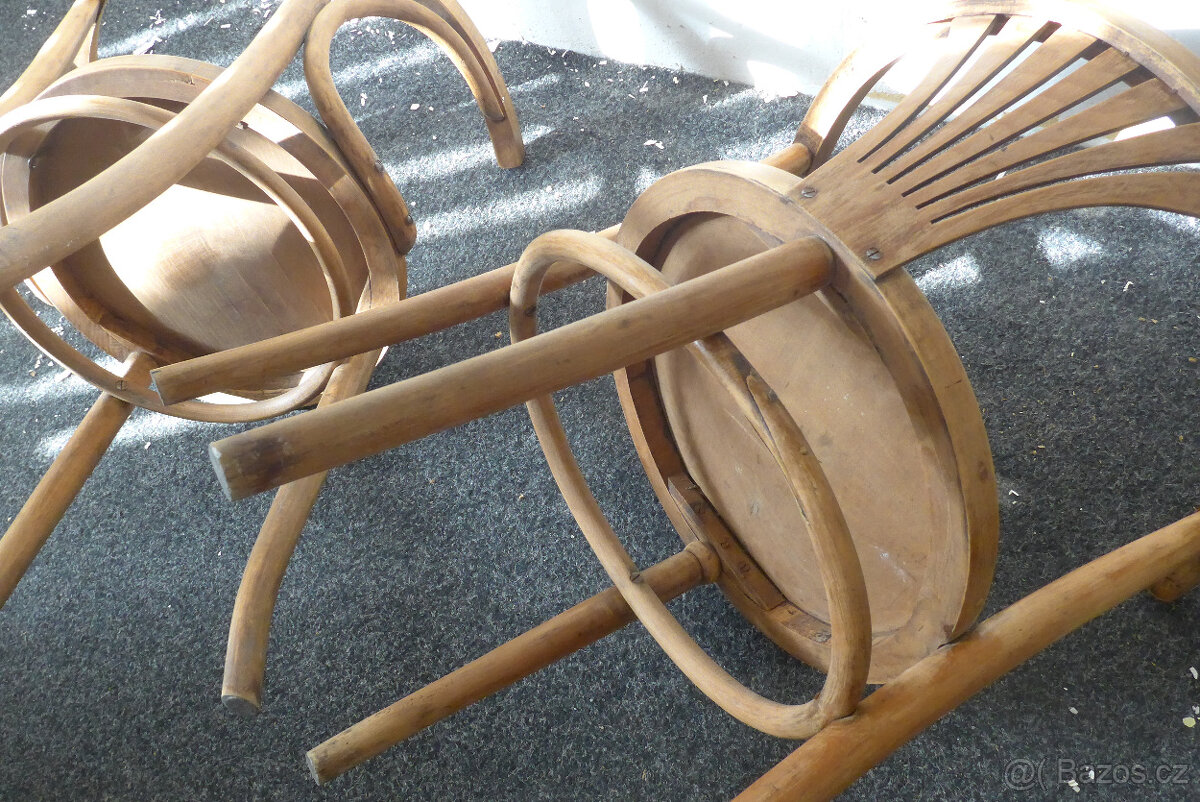 Historické Celodřevěné Židle 1925 ? 2ks - 5