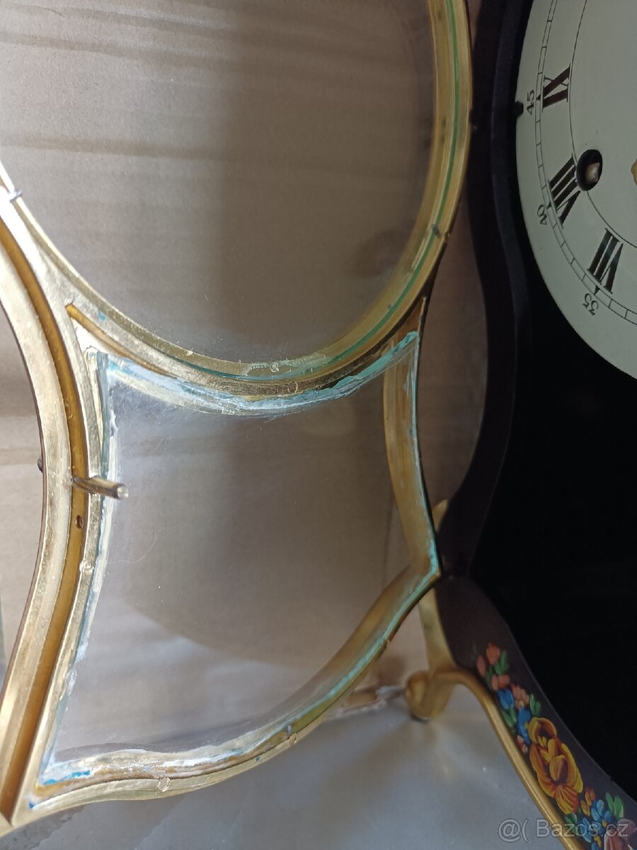 Hodiny Boulle,Saint Helene, starožitný krbové stolní hodiny - 5