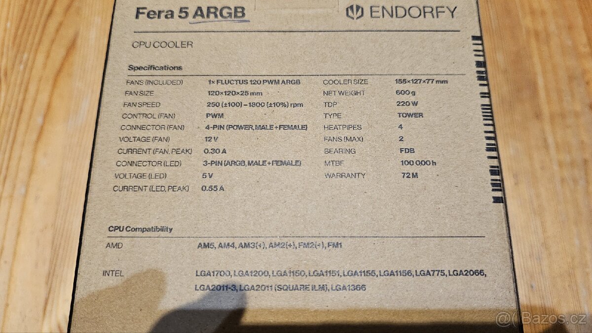 Chladič CPU Endorfy Fera 5 ARGB - 5