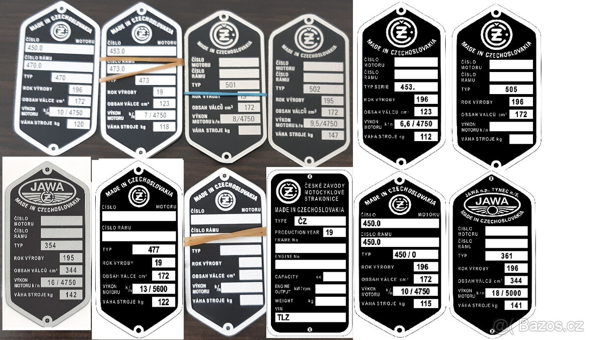 Štítky na Jawa, ČZ, Babetta, Manet... - 5