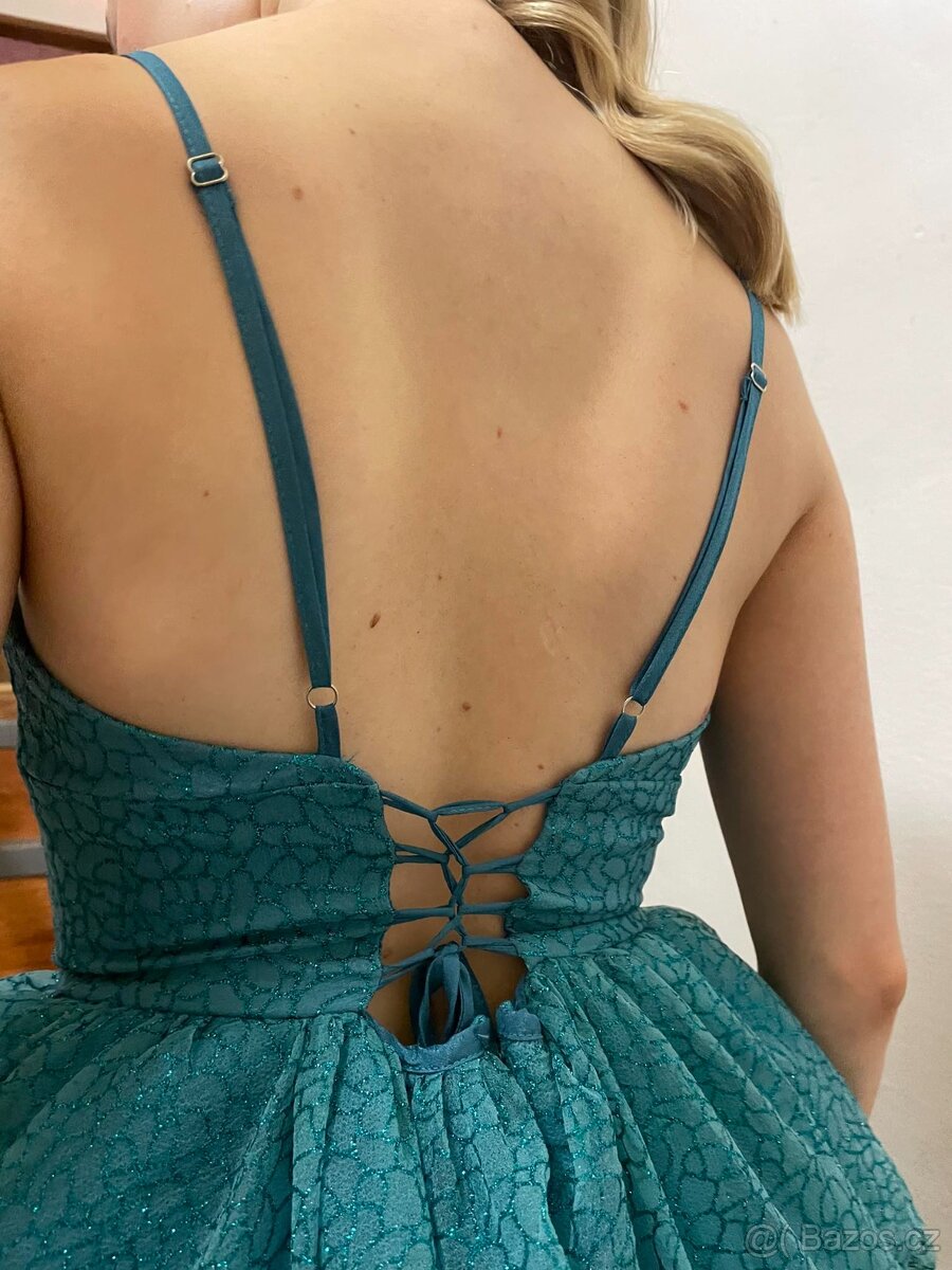 Třpytivé společenské šaty dlouhé vel.XS-S - 5