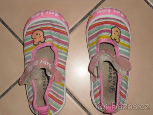 Plátěné botičky/bačkůrky pro holčičku na vel.25. - 5