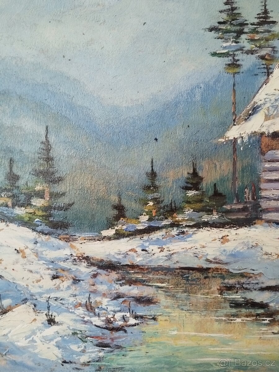obraz ZIMNÍ MOTIV, olej, Jan Boža Pospíšil 1949 - 5