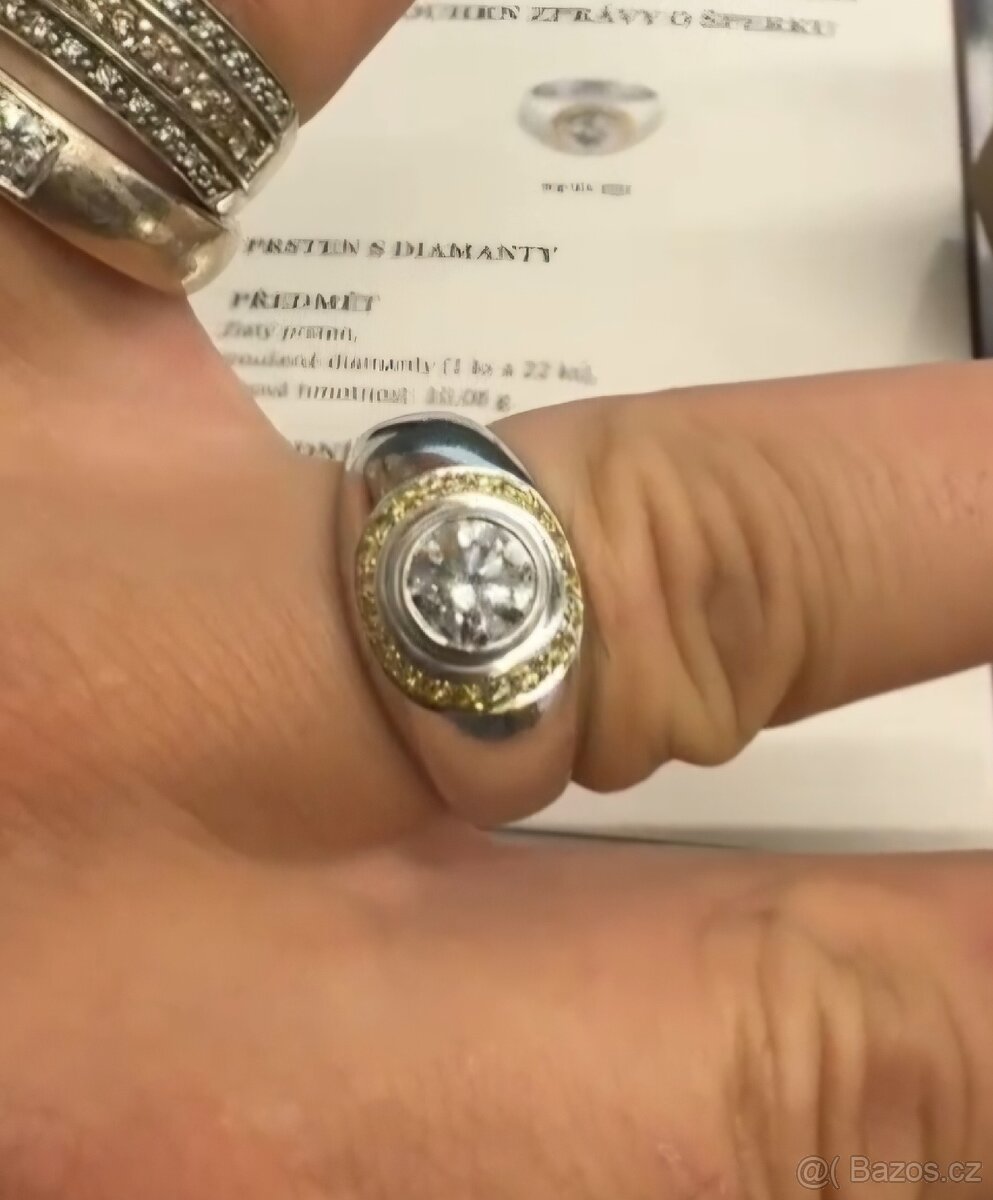 DIAMANTOVÝ PRSTEN 1.62ct. VS1/D PÁNSKÝ TOP CENA - 5