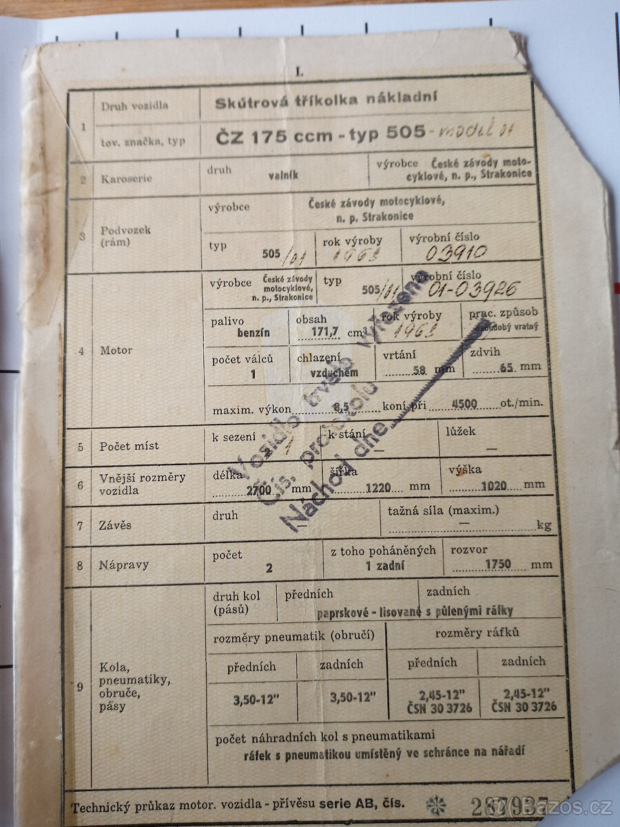 Prodám ČZ 175 typ 505 model 04 Rikša - 5