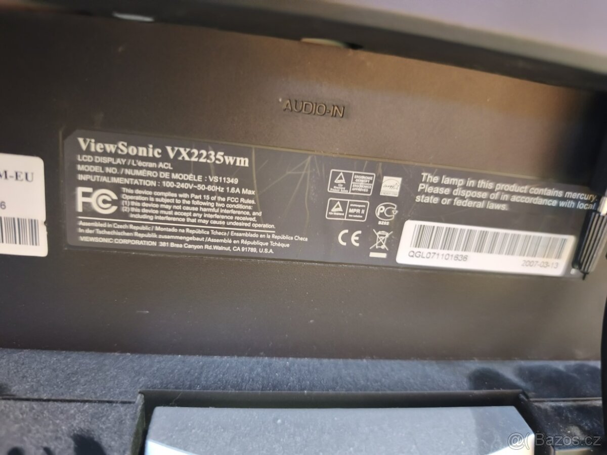 22\" LCD ViewSonic VX2235WM - normalni stav, jen zaprášený - 5