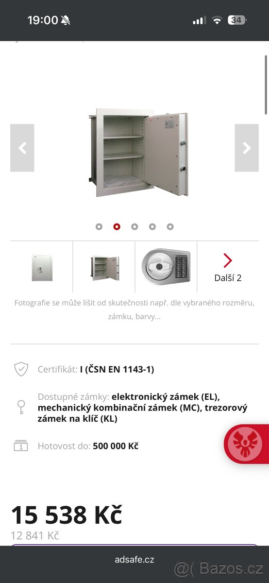 Trezor do zdi ST 133 K, třída I - 5