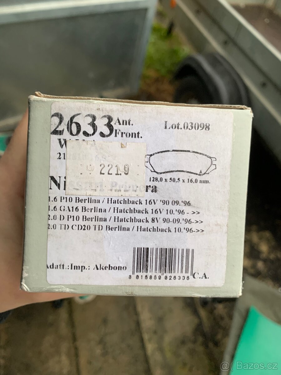 Nove Brzdové destičky pro Nissan Primera Almera - 5