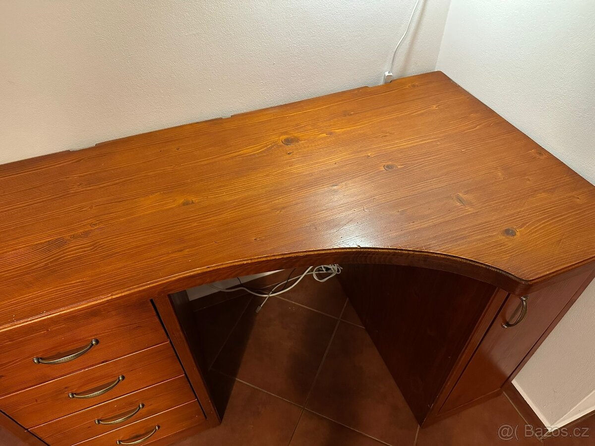 Rohový psací stůl s policí - 5