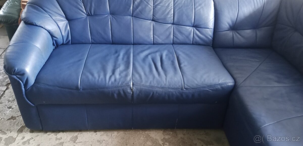 Kožená rohová sedačka s křeslem - 5