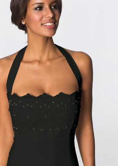 Nové dlouhé černé plesové šaty vel.38 - 5