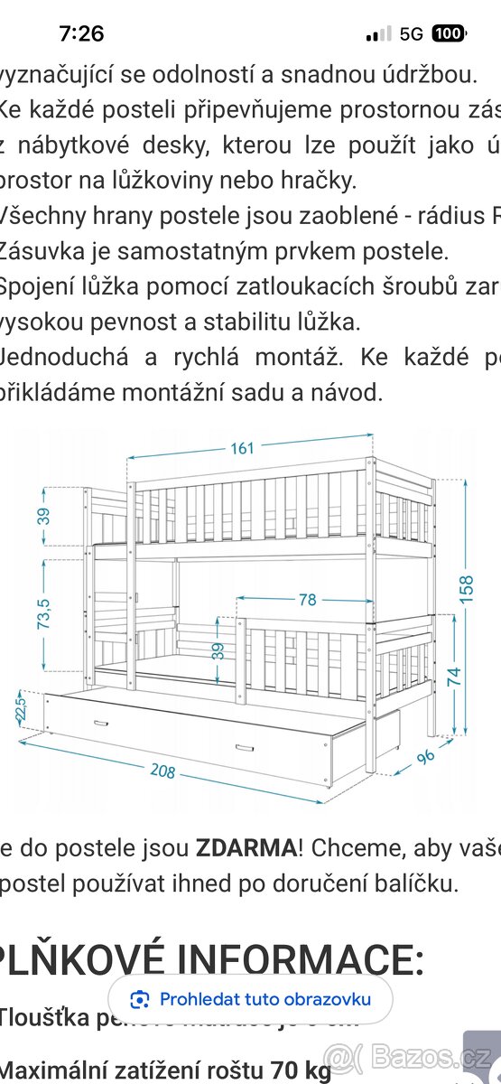 Patrová postel s přistýlkou - 5