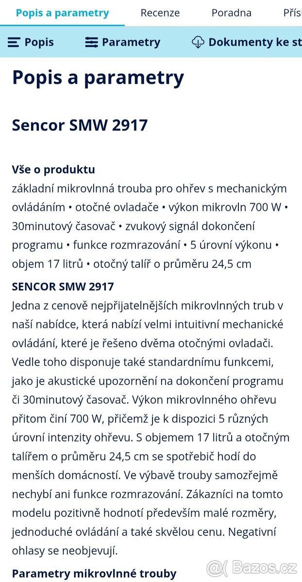 MIKROVLNKA Sencor - 5